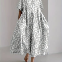 SARA | Ecru Sukienka Kwiatowa