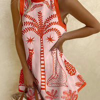 BEELE | Unikalna Letnia Sukienka Mini bez Rękawów z Wzorem Miłości Kraba