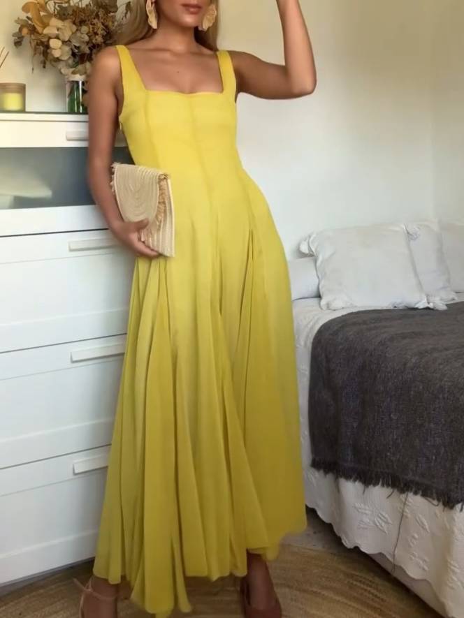 EMMAI | Żółta Zwiewna Sukienka