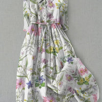 BLOSSOM | Letnia sukienka w kwiaty A-Line z sznurkami w talii