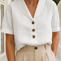 EVELINDA | Elegancka Casualowa Lniana Bluzka