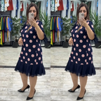 CLAUDIA | Sukienka inspirowana stylem retro z plisowaną spódnicą i rozkloszowanymi mankietami rękawów