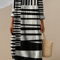 SOFIE | Monochromowa Maxi-sukienka – Odważny kontrast, prosta elegancja