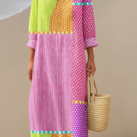 SOFIE | Kolorowa sukienka patchworkowa – Wesołe kolory w artystycznym przepływie