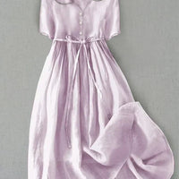 ROSAH | Elegancka Sukienka z Bawełny i Lnu